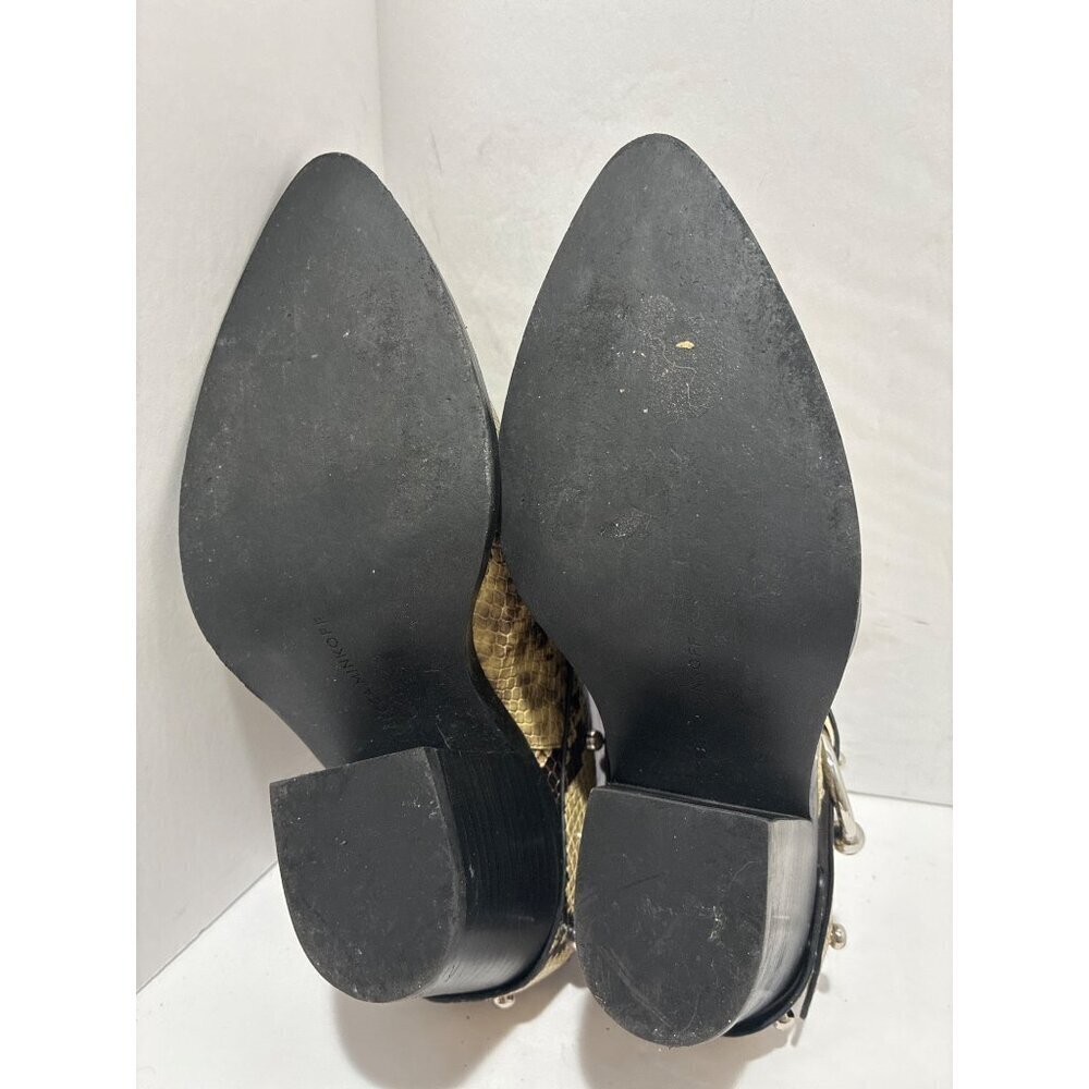 Rebecca Minkoff Shoes Womens Sallest Too studded Block Heel Mules snake size 8 - Picture 7 of 10